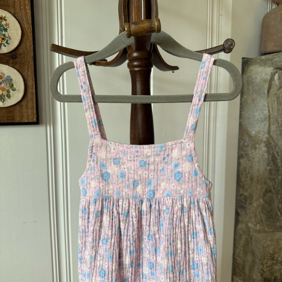 Rabbit + Bear Pink Organic Cotton Gauzy Floral Dress - Picture 2 of 4